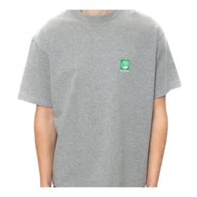 Balenciaga para hombre, con logo impreso en el pecho, manga corta, gris 594579THV631300 Balenciaga para hombre, con logo impreso en el pecho, manga corta, gris 594579THV631300