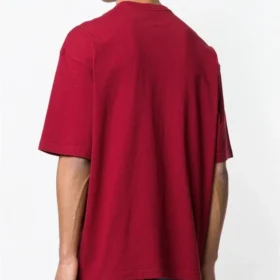 Balenciaga para hombre con logotipo, cuello redondo y manga corta, rojo 556148TDV516064