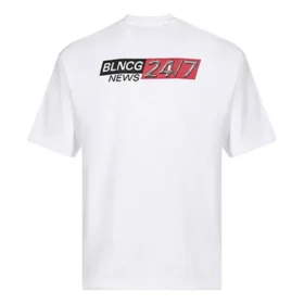 Balenciaga para hombre, cuello redondo, manga corta, blanco 612966TIVD19000 Balenciaga para hombre, cuello redondo, manga corta, blanco 612966TIVD19000