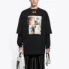 Balenciaga para hombre, de manga corta y cuello redondo, largo medio, negro 641614TJVG81000