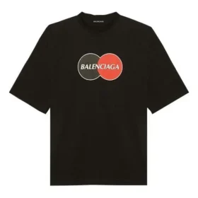 Balenciaga para hombre, diseño retro holgado, manga corta, negro 620969TIV791000 Balenciaga para hombre, diseño retro holgado, manga corta, negro 620969TIV791000