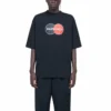 Balenciaga para hombre, diseño retro holgado, manga corta, negro 620969TIV791000