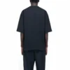 Balenciaga para hombre, diseño retro holgado, manga corta, negro 620969TIV791000