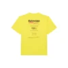 Balenciaga para hombre, lavado en seco, corte cuadrado, estampado de logotipo, holgada, manga corta, amarilla 651795TKVF87175