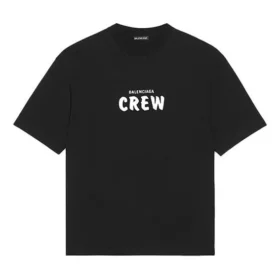 Balenciaga para hombre, patrón de letras, holgada, manga corta, negro 612966TIV241070 Balenciaga para hombre, patrón de letras, holgada, manga corta, negro 612966TIV241070
