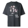Balenciaga para hombre, serie Speed Hunter, logo estampado, estilo retro, holgado, manga corta, negro, 541877TCV381055