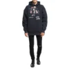 Balenciaga para hombre Speedhunters Boysband con estampado, sudadera con capucha y mangas largas, azul marino 541873TCV371055