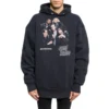 Balenciaga para hombre Speedhunters Boysband con estampado, sudadera con capucha y mangas largas, azul marino 541873TCV371055