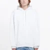 Balenciaga para hombre, sudadera con capucha y estampado de letras en la espalda, manga larga, color blanco, 556113TAV379000