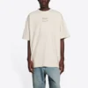 Balenciaga para hombre, temporada otoño-invierno 2021, camiseta de manga corta con estampado de letras, color beige, 651795TJV909054