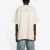 Balenciaga para hombre, temporada otoño-invierno 2021, camiseta de manga corta con estampado de letras, color beige, 651795TJV909054