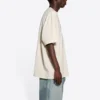 Balenciaga para hombre, temporada otoño-invierno 2021, camiseta de manga corta con estampado de letras, color beige, 651795TJV909054
