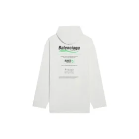 Balenciaga para hombre, temporada otoño-invierno 2021, con estampado de letras del logotipo, holgada, blanca, 662424TKVF89085 Balenciaga para hombre, temporada otoño-invierno 2021, con estampado de letras del logotipo, holgada, blanca, 662424TKVF89085