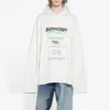 Balenciaga para hombre, temporada otoño-invierno 2021, con estampado de letras del logotipo, holgada, blanca, 662424TKVF89085