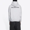 Balenciaga para hombre, temporada otoño-invierno 2021, estampado con logotipo, manga larga, gris, 600583TIV841167