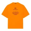 Balenciaga para hombre, temporada otoño-invierno 2021, HI MY NAME IS, corte ancho, estampado de letras, tejido retro, manga corta, naranja, 661715TKVH57513