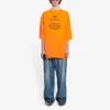 Balenciaga para hombre, temporada otoño-invierno 2021, HI MY NAME IS, corte ancho, estampado de letras, tejido retro, manga corta, naranja, 661715TKVH57513