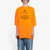 Balenciaga para hombre, temporada otoño-invierno 2021, HI MY NAME IS, corte ancho, estampado de letras, tejido retro, manga corta, naranja, 661715TKVH57513