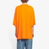 Balenciaga para hombre, temporada otoño-invierno 2021, HI MY NAME IS, corte ancho, estampado de letras, tejido retro, manga corta, naranja, 661715TKVH57513
