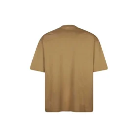 Balenciaga para hombre, temporada primavera-verano 2021, camiseta holgada de cuello redondo con logotipo bordado con letras, manga corta, color caqui, 612966TJV879504 Balenciaga para hombre, temporada primavera-verano 2021, camiseta holgada de cuello redondo con logotipo bordado con letras, manga corta, color caqui, 612966TJV879504