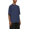 Balenciaga para hombre, temporada primavera-verano 2021, camiseta retro de manga corta azul 612966TJV874866