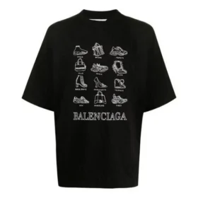 Balenciaga para hombre, temporada primavera-verano 2021, casual, con estampado, talla grande, manga corta, negro 641614TJV801070 Balenciaga para hombre, temporada primavera-verano 2021, casual, con estampado, talla grande, manga corta, negro 641614TJV801070