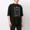 Balenciaga para hombre, temporada primavera-verano 2021, casual, con estampado, talla grande, manga corta, negro 641614TJV801070