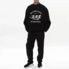 Balenciaga para hombre, temporada primavera-verano 2021, con agujeros, cuello redondo grande, manga larga, negro, 641654TJVI71070