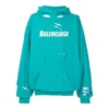Balenciaga para hombre, temporada primavera-verano 2021, estampado clásico de letras con agujeros, azul cielo, 659403TKVB64661