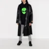 Balenciaga para hombre, temporada primavera-verano 2021, logotipo «Alien» impreso, impresión gruesa, clásico, negro, 641679TJV959113