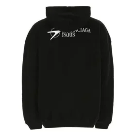 Balenciaga para hombre, temporada primavera-verano 2021, sudadera de algodón con capucha grande y mangas largas, color negro, 620973TKV871070 Balenciaga para hombre, temporada primavera-verano 2021, sudadera de algodón con capucha grande y mangas largas, color negro, 620973TKV871070