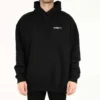 Balenciaga para hombre, temporada primavera-verano 2021, sudadera de algodón con capucha grande y mangas largas, color negro, 620973TKV871070