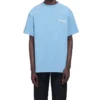 Balenciaga para hombre, versión con estampado de Political Campaign, cuello redondo, manga corta, azul 570803TBV425840