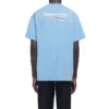 Balenciaga para hombre, versión con estampado de Political Campaign, cuello redondo, manga corta, azul 570803TBV425840