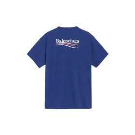 Balenciaga para hombre, versión con estampado de Political Campaign, manga corta, azul real 508203TAV444540 Balenciaga para hombre, versión con estampado de Political Campaign, manga corta, azul real 508203TAV444540