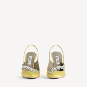 Balenciaga para mujer | Sandalias de talón abierto de Manolo Blahnik en color lima