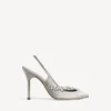 Balenciaga para mujer | Sandalias de talón abierto de Manolo Blahnik en gris pluma Balenciaga para mujer | Sandalias de talón abierto de Manolo Blahnik en gris pluma
