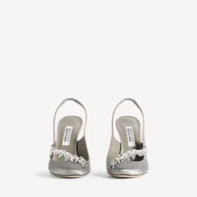 Balenciaga para mujer | Sandalias de talón abierto de Manolo Blahnik en gris pluma