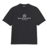 Balenciaga Retro Knit BB Paris Printing para hombre, versión de manga corta, negro 594579TGV601000