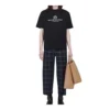 Balenciaga Retro Knit BB Paris Printing para hombre, versión de manga corta, negro 594579TGV601000