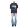 Balenciaga Speed Hunters para hombre, negro, banda azul, manga corta, gris 541875TCV381055