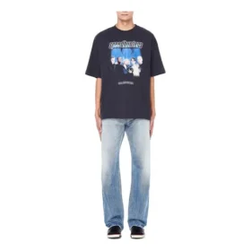 Balenciaga Speed Hunters para hombre, negro, banda azul, manga corta, gris 541875TCV381055 Balenciaga Speed Hunters para hombre, negro, banda azul, manga corta, gris 541875TCV381055