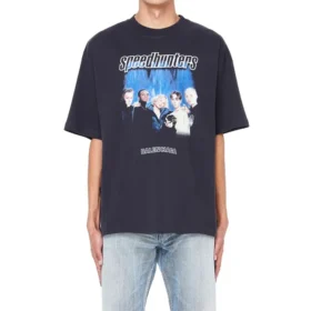 Balenciaga Speed Hunters para hombre, negro, banda azul, manga corta, gris 541875TCV381055 Balenciaga Speed Hunters para hombre, negro, banda azul, manga corta, gris 541875TCV381055