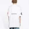 Balenciaga x NASA Crossover FW21 para hombre, holgado, cuello redondo, manga corta, blanco 651795TKVD79040