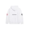 Balenciaga x NASA FW21 para hombre, sudadera clásica de algodón con capucha, corte holgado y mangas largas, con logo cruzado, color blanco, 651799TKVD89040