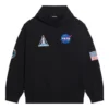 Balenciaga x NASA FW21 para hombre, sudadera clásica de algodón con capucha, corte holgado y mangas largas, negro 651799TKVD81070