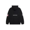 Balenciaga x NASA FW21 para hombre, sudadera clásica de algodón con capucha, corte holgado y mangas largas, negro 651799TKVD81070