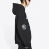 Balenciaga x NASA FW21 para hombre, sudadera clásica de algodón con capucha, corte holgado y mangas largas, negro 651799TKVD81070