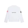Balenciaga x NASA para hombre, camiseta de cuello redondo de manga larga con estampado espacial, blanca, 662496TKVD79040