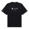 Balenciaga x PlayStation: colaboración con estampado geométrico alfabético para PS5, camiseta unisex de manga corta, color negro, 651795TKVF31070